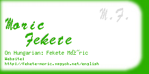 moric fekete business card
